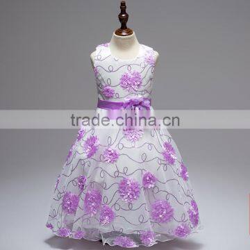 High Quality Fancy Flower Kids Puffy Dress Baby Girls Party Dress Design#L7790 photo-5