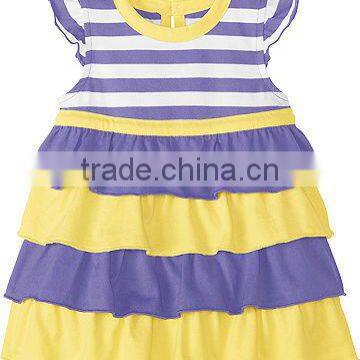 GIRLS STRIPED TIERED DRESS photo-1
