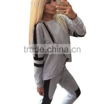 Womens Tracksuit Set 2016 Lady O Neck Long Sleeve Sweatshirt Tops Pants Suit Casual 2 Piece Set Women Sweat Suits Sweatsuit photo-3