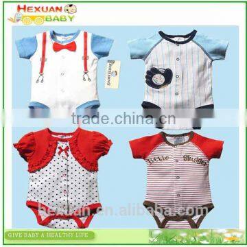 OEM or stocked 100% cotton Newborn Infant Baby Romper Coffee Cotton Jumpsuit Pattern