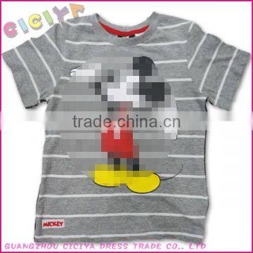 OEM 2015 wholesale kids boys yarn dyed stripe short sleeve tshirt