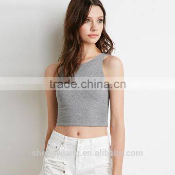 Womens Cheap Solid Color Streetwear Sports Crop Tops/sleeveless t Shirt