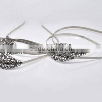 Wholesale Silver Tone Flower Headbands Hair Band 4.7mm Wide photo-3