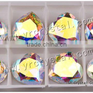 4827 Crystal Beads 28mm Siam Color Red Heart Shaped 8pcs rhinestone for crafts