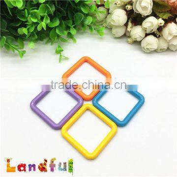 50mm EN71 Standard Square Shape Baby Toy Plastic Teething Ring photo-5