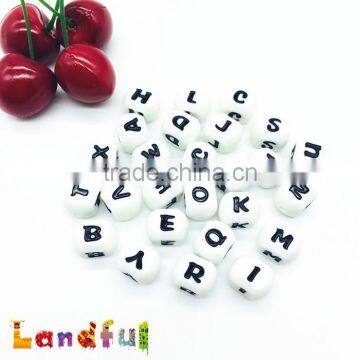 12mm English Letters Baby Bracelet Beads Alphabet Teething Silicone Beads photo-2
