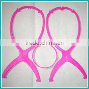 Wholesale Cheap Plastic Wig Stand,Hair Extension Tool Pink Wig Display Stand photo-2