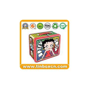 Lunch Tin,Lunch Box,Tin Lunch Box,Handle Tin Box