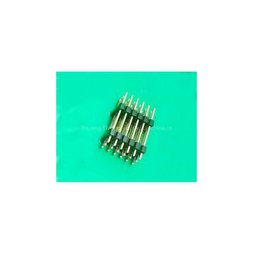 Dongguan electrical connector supplier wholesale 2.54mm pitch dip type gold plated double layer triple row pin header