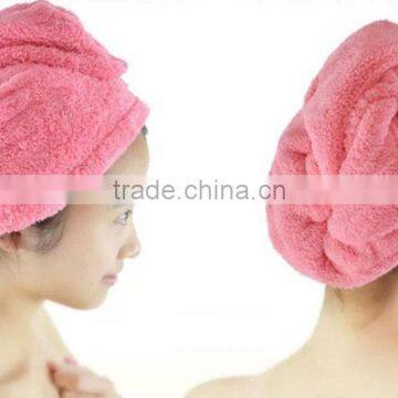 Promotional Prices! Coral fleece hair-drying towel cap Microfiber Hair-drying Cap bathing cap wholesale GVBM5018