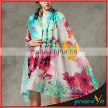 100% Cotton Custom Digital Printing Wide Pashmina Shawl