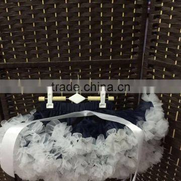 navy blue with white frills skirts,girls pettiskirts,kids short skirts