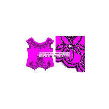 311-full body-hot-fix heat transfer rhinestone motif design 5