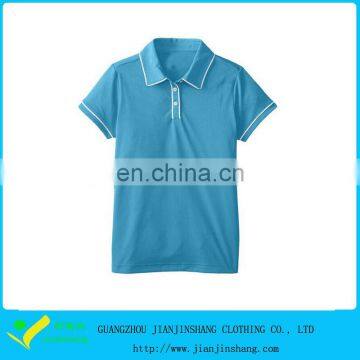 Ligh Blue Color Dri Fit Jersey Cool Pass Children Pipped Golf Shirts