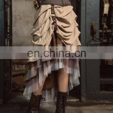 Steampunk Long Asymetrical Style Layered Skirt photo-6
