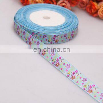 Grossgrain ribbon with colourful printed