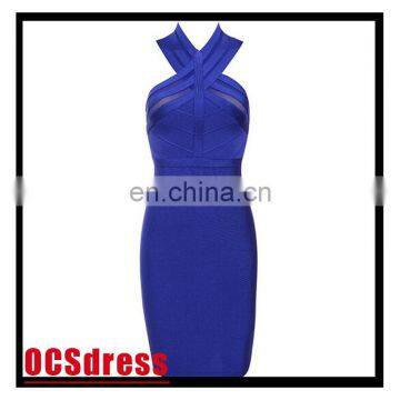 2016 Summer Fashion Ladies sexy Chest Wrap Mini Backless Party Dress