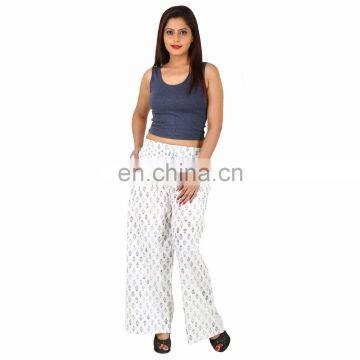 Plus Size Vintage Trousers Women's Wear Floral Printed Palazzo Pants Loose Wide Leg Summer 100%Cotton Long Unisex Yoga Pants