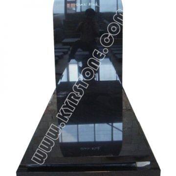 KYRSTONE Poland Style Shanxi Black Granite Monument Tombstone