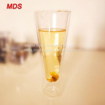 Factory wholesale 270ml classic double wall tall wine glass