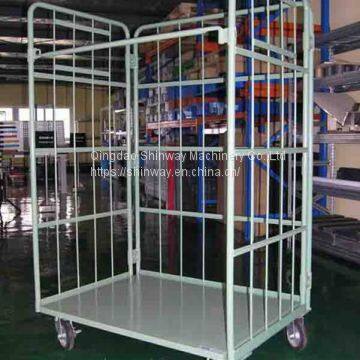 Folded moving wire mesh metal industrial trolleys