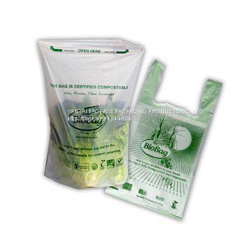 100% Eco-friendly Material Certified PLA Compostable Bag,Corn Starch T Shirt Bag Meet EN13432 BPI Biodegradable And Comp photo-3