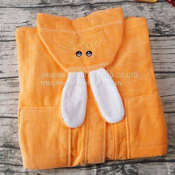 High Quality Fashion Kids Children Hooded 100% Cotton Bathrobe photo-3