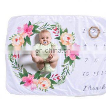 Premium Extra Soft Fleece Custom Digital Printing Soft Baby Monthly Milestone Blanket photo-7