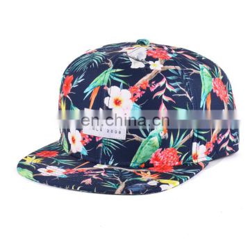 Jungle style full printed floral snapback cap custom printing snapback caps