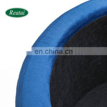 High Quality Living Room Round Foot Rest Dark Green Velvet Storage Ottoman Pouf Stool photo-6