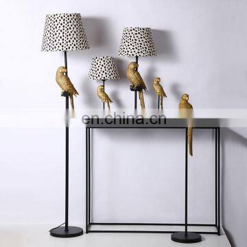 Parrot Shape Gold Bird Animal Statue Decoration Small Resin Vintage American Desk Lamps for Gift photo-6