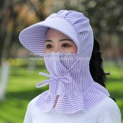 Tea picking sun hat female summer breathable sun hat covering face and neck protection against ultraviolet rays and sunscreen cycling work hat