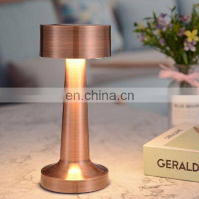Rechargeable LED Table Night Light Mini Gold Cordless Restaurant Touch Pool Usb Table Lamp for Hotel and Bar photo-4