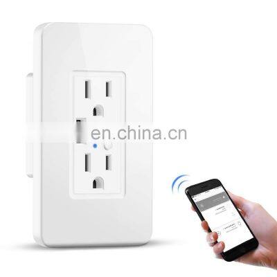 US Standard Smart WiFi Wall Outlet Plug Socket,Smart life APP Control Sockets with 2.0 A USB Charger Port,15A Tamper-Resistant