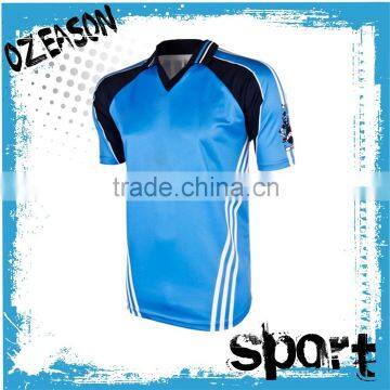 Customized quick dry sublimated polyester v neck indian new design cricket jersey