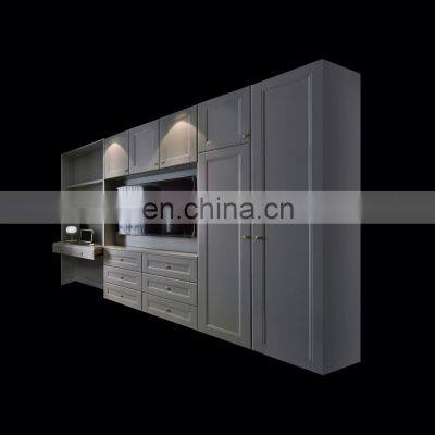 New Design Bedroom Furniture Melamine Wooden folding Door Wardrobe