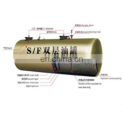 Underground diesel double wall fuel storage tank for Diesel gas station