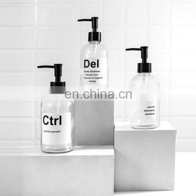 Printed 2pcs Glass Soap Dispenser Set Liquid Soap Dispenser With Letter photo-4