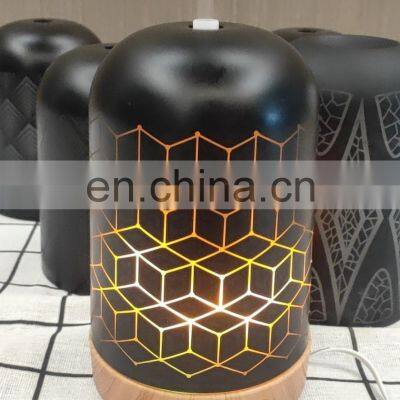 Customized 3D Atomized Simulation Flame Light Glass Aroma Essential Oil Cool Mist Spray Creative Humidifier Flame Diffuser photo-5