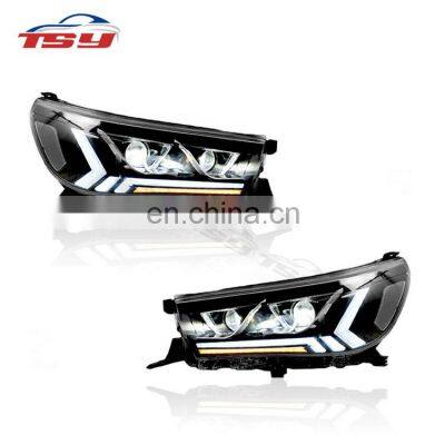 Modified head light with flash auto 2pcs LED  head lamp For Hilux Revo Rocco 2015-2018