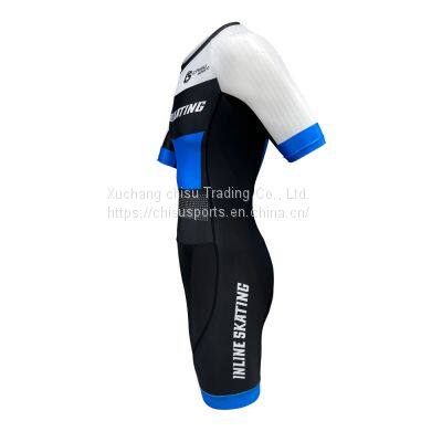 Hot Design Unisex Skate Sportswear Customized Sublimation Short Sleeve custom speed skating suitcustom speed skating suit Roller Inline Speed Skating Skin Suit