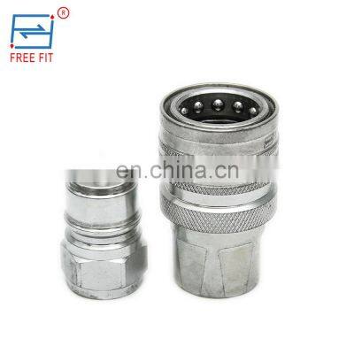 1/2'' Iso High Quality Stainless Hose Hydraulic Quick Release Couplings Connector Parts Valve Couplers