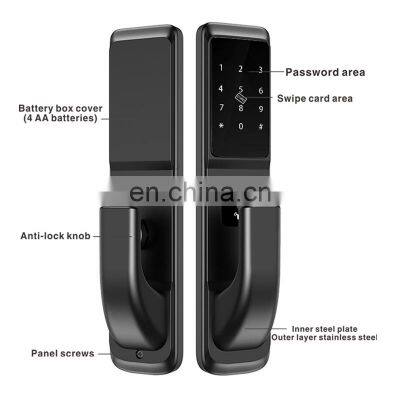 Encrypted Hot Sell Card Home Security Finger Print Biometric Fingerprint Door Locks Door Lock Smart Locks