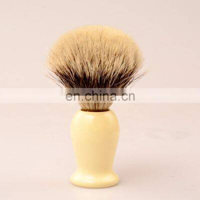 China Manufacturer Mens Cleaning Flexible Natural Badger Hair Razor Shaving Brush Resin Handle photo-2