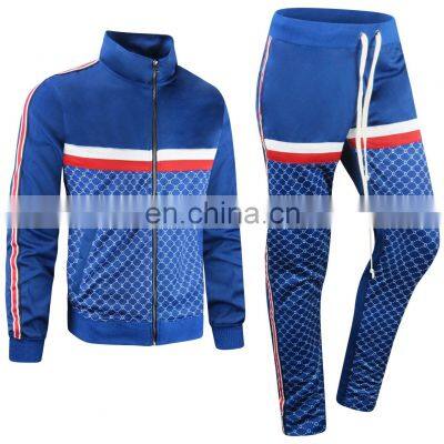 Tracksuit stripe mens hooded tracksuit or fitness Bodybuilding tracksuit sweatsuit mens custom sweatsuit For Men