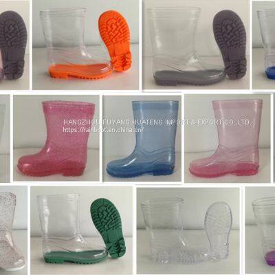 Colourful Transparent Kid Boots,Transparent New Fashion Child Boots,Transparent Children PVC Boots,Popular Style Boot