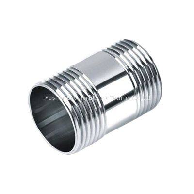 Stainless steel pipe fittings double hose connector threaded nipple