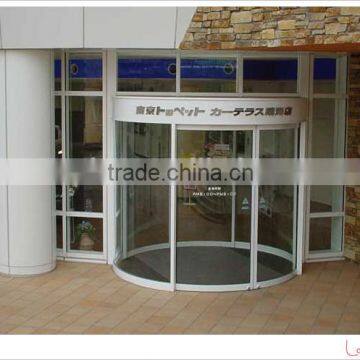 Large automatic curved sliding doors for hotel