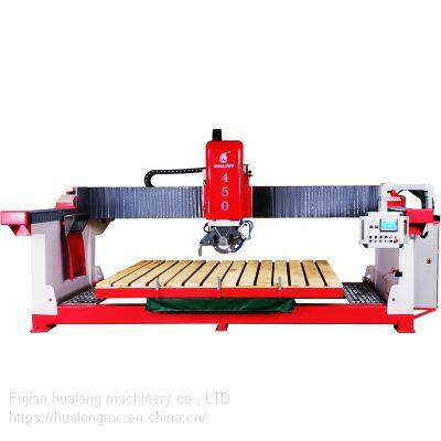 Hualong Machinery HLSQ-450 Siemens Multi-Function Electric Granite CNC Stone Cutting Machine Table Marble Dust-Free Building Automatic Granite Bridge Saw Machine