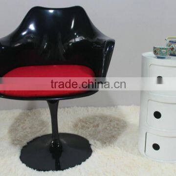 Replica ABS seat with fabric cushion black color tulip armchair ,Eero Saarinen tulip armchair, replica tulip chair